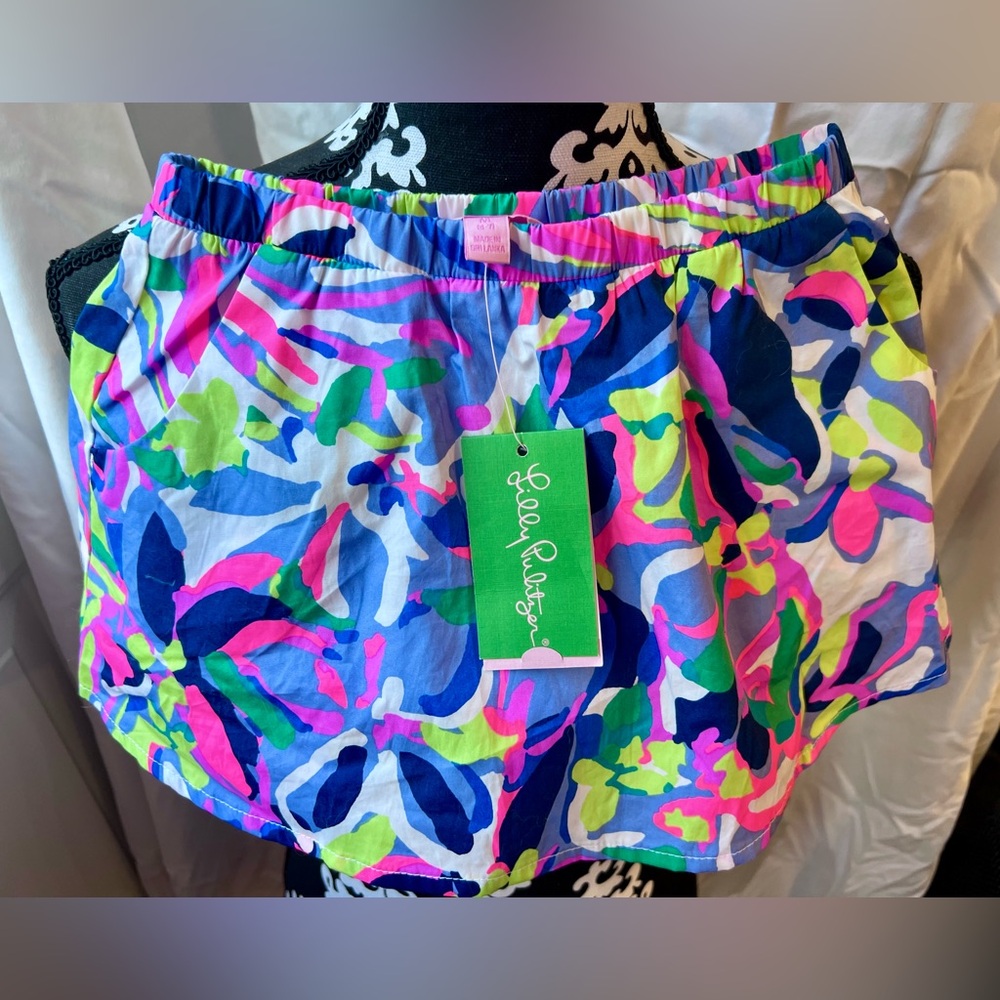 NWT Lilly Pulitzer Sam Skort Neon Floral Print “Havin a Blast” Medium 6-7